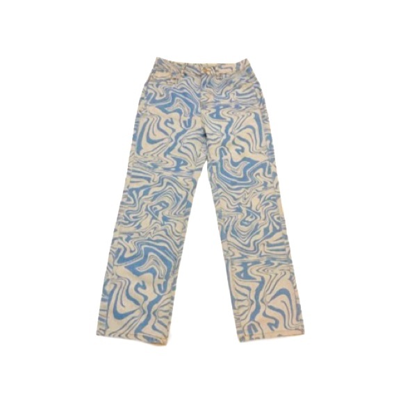 SHEIN Teen Blue High Waist Marble Print Denim Jeans - Size 14Y - Picture 2 of 9